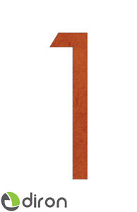 Huisnummer - Cortenstaal - 15 cm. - Nr.1 - CeGo