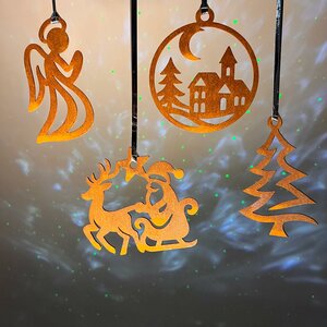 Cortenstalen X-mas kerst hangers set B