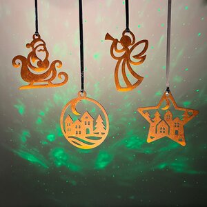 Cortenstalen X-mas kerst hangers set D