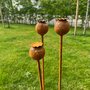 tuinsteker Papaver metaal roest patina
